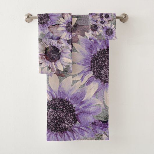 Sunflower Mauve Gemustert Badhandtuch Set (Insitu)
