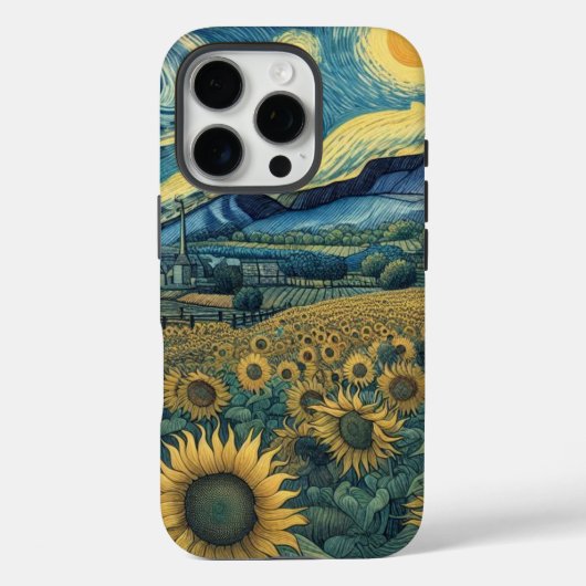 Sunflower Meadow in the Starry Night Case-Mate iPhone Hülle (Rückseite)