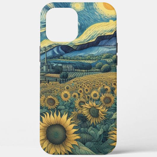Sunflower Meadow in the Starry Night Case-Mate iPhone Hülle (Rückseite)
