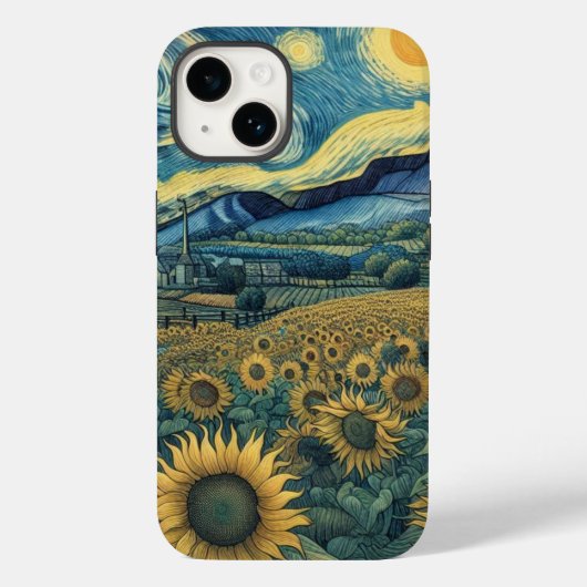 Sunflower Meadow in the Starry Night Case-Mate iPhone Hülle (Rückseite)
