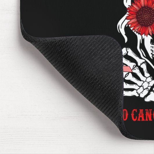 Sunflower Messy Bun Skull Red Ribbon Blood Cancer Mousepad (Ecke)