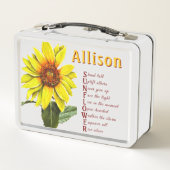 Sunflower Metal Lunchbox (Rückseite)