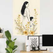 Sunflower Moments – Mother and Child V Poster (Heimbüro)