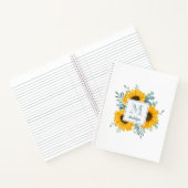 Sunflower Monogram Name Personalisiert Notebook Notizblock (Innenseite)