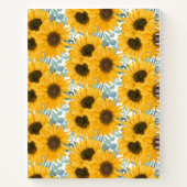 Sunflower Monogram Name Personalisiert Notebook Notizblock (Rückseite)