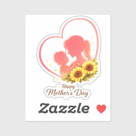 Sunflower Mother’s Day – Mom & Baby Heart Aufkleber