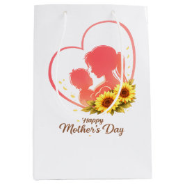 Sunflower Mother’s Day – Mom & Baby Heart Mittlere Geschenktüte