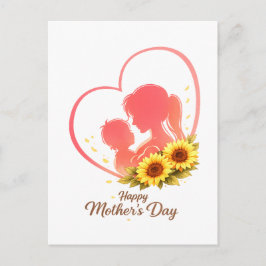 Sunflower Mother’s Day – Mom & Baby Heart Postkarte