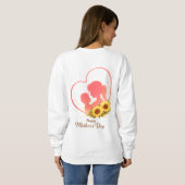 Sunflower Mother’s Day  – Mom & Baby Heart  Sweatshirt (Schwarz voll)