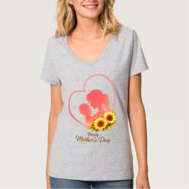Sunflower Mother’s Day – Mom & Baby Heart T-Shirt