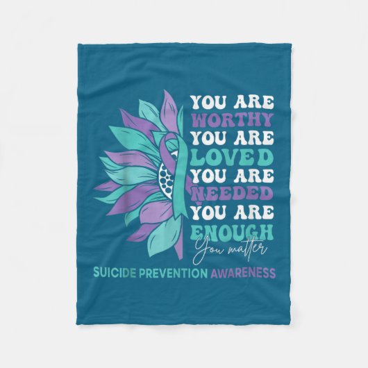 Sunflower Motivational Suprt Suicide Prevention Aw Fleecedecke (Vorderseite)