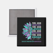 Sunflower Motivational Suprt Suicide Prevention Aw Magnet (Vorderseite/Rückseite)