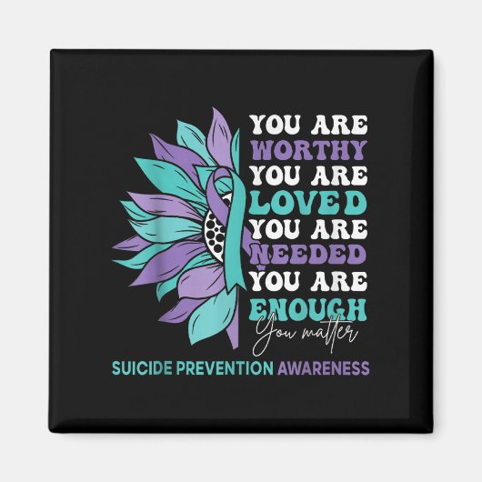 Sunflower Motivational Suprt Suicide Prevention Aw Magnet (Vorne)