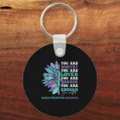 Sunflower Motivational Suprt Suicide Prevention Aw Schlüsselanhänger (Vorderseite)