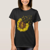 Sunflower Music Notes Art Design T-Shirt (Vorderseite)