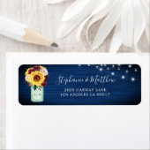 Sunflower Navy Blue Mason Jar Lights Adresse (Insitu)