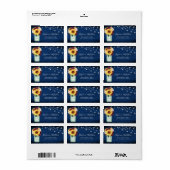 Sunflower Navy Blue Mason Jar Lights Adresse Adressaufkleber (Vorne)