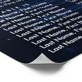 Sunflower Navy Blue Wedding Seating Chart 16 Poster (Ecke)