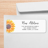 Sunflower New Address Return Address Label