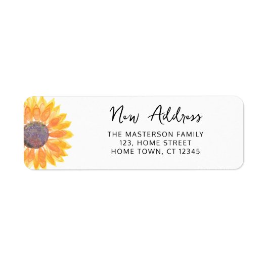 Sunflower New Address Return Address Label (Vorne)