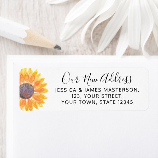 Sunflower New Zuhause Return Address Label (Insitu)
