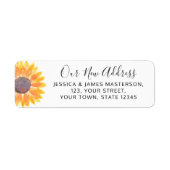 Sunflower New Zuhause Return Address Label (Vorne)