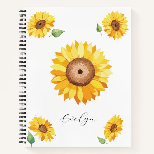 Sunflower Notebook – Design for Gentle Souls Notizblock (Vorderseite)
