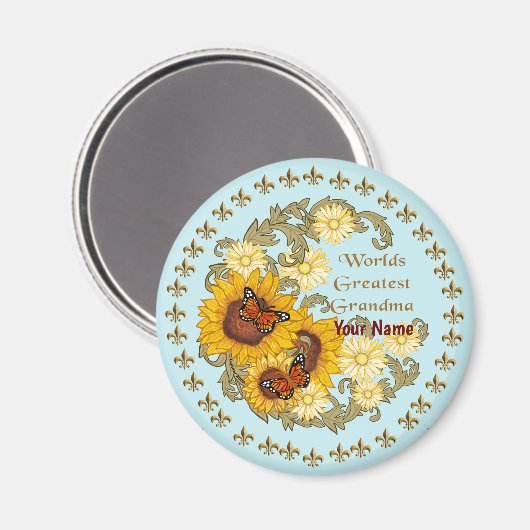 Sunflower-Oma-Magnet Magnet (Vorderseite/Rückseite)