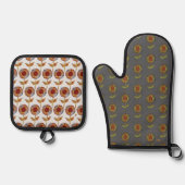 Sunflower Oven Mitt and Pot Holders Ofenhandschuh & Topflappen-Set (Vorderseite)