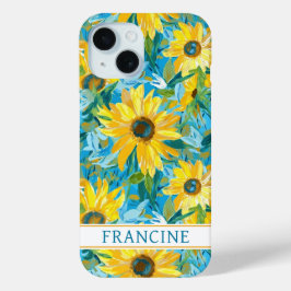 Sunflower Painting Monogrammed Case-Mate iPhone Hülle