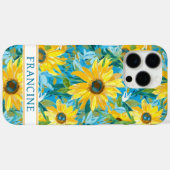 Sunflower Painting Monogrammed Case-Mate iPhone Hülle (Rückseite (Horizontal))