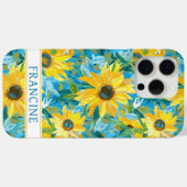 Sunflower Painting Monogrammed Case-Mate iPhone Hülle (Rückseite (Horizontal))