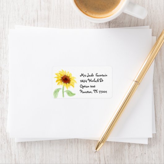 Sunflower painting Return Address Mailing Label Adressaufkleber (Insitu)
