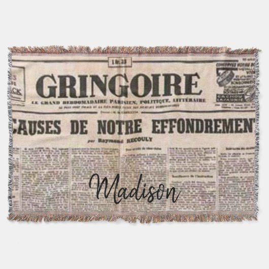 Sunflower Paris France News Throw Blanket Decke (Vorderseite)