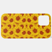 Sunflower Pattern – Bright Yellow Floral Aesthetic iPhone Hülle (Hinten horizontal)