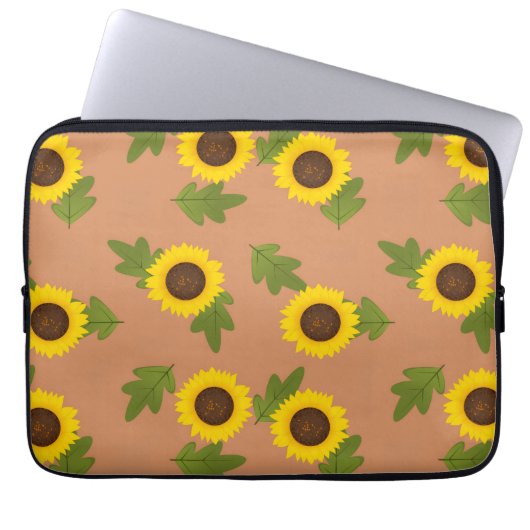 Sunflower Pattern Design – Cute Floral Aesthetic Laptopschutzhülle (Vorderseite)