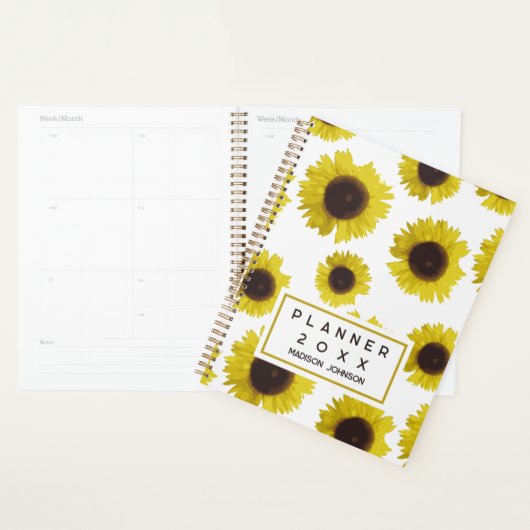 Sunflower Pattern Floral Custom Name 2026 Planer (Anzeige)