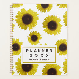Sunflower Pattern Floral Custom Name 2026 Planer