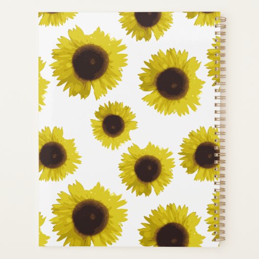 Sunflower Pattern Floral Custom Name 2026 Planer (Rückseite)