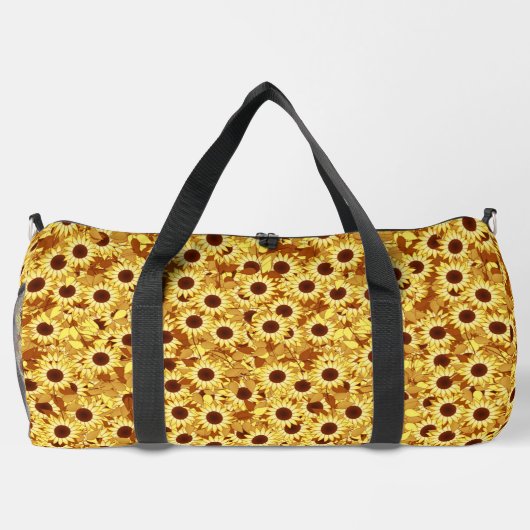 Sunflower Pattern, Gold, Yellow and Brown Duffle Bag (Rückseite)