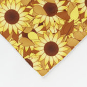 Sunflower Pattern, Gold, Yellow and Brown Fleecedecke (Ecke)