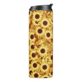 Sunflower Pattern, Gold, Yellow and Brown Thermosbecher (Nach links gedreht)