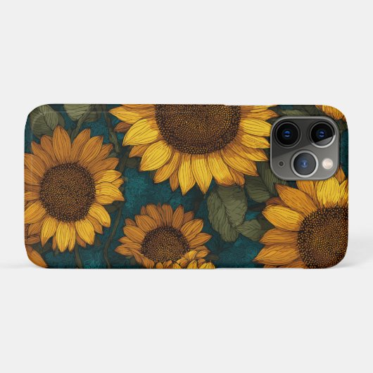 Sunflower Pattern – Summer Floral Case-Mate iPhone Hülle (Rückseite (Horizontal))