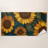 Sunflower Pattern – Summer Floral Strandtuch (Vorderseite)