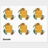 Sunflower Perfume Label Runder Aufkleber (Blatt)