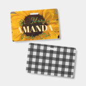 Sunflower Personalized Garden Club Badge Ausweis (Vorder- & Rückseite)