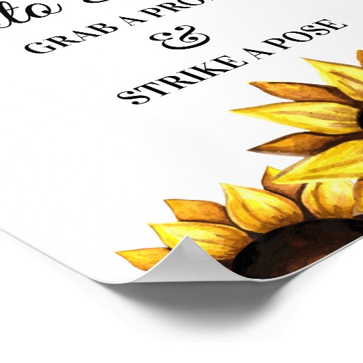 Sunflower Photo Booth Sign Yellow Wedding Poster (Ecke)