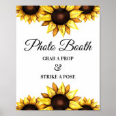 Sunflower Photo Booth Sign Yellow Wedding Poster (Vorne)