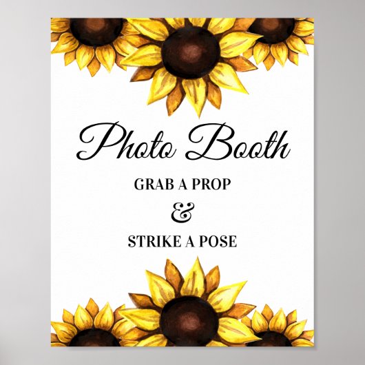 Sunflower Photo Booth Sign Yellow Wedding Poster (Vorne)