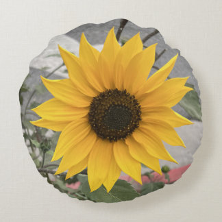 Sunflower Pillow Rundes Kissen